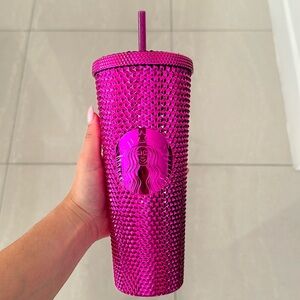 NEW Rare Holiday Pink Studded Starbucks Tumbler